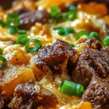 Slow Cooker Steak and Cheddar Potato Casserole