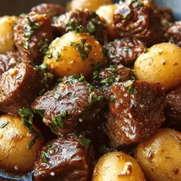 Garlic Butter Beef Bites with Potatoes