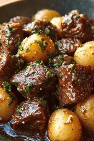 Garlic Butter Beef Bites with Potatoes