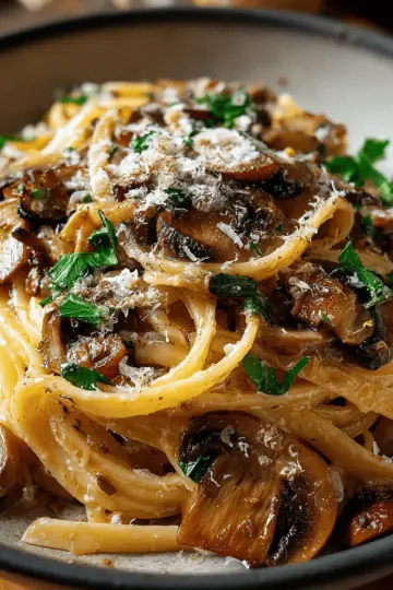 Caramelized Leek and Mushroom Gruyere Pasta