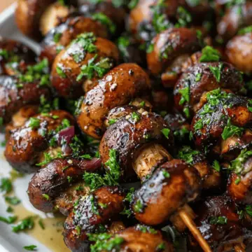 Marinated Grilled Mushroom Skewers