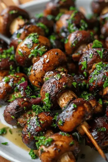 Marinated Grilled Mushroom Skewers