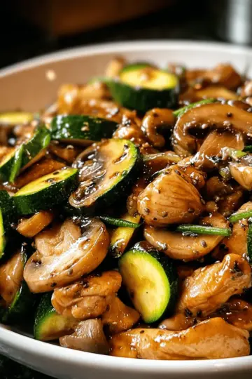 Easy Zucchini Mushroom Chicken Stir Fry Recipe