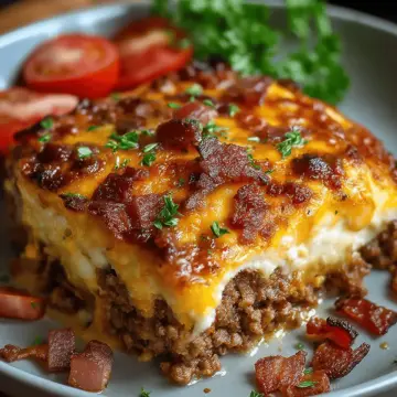 Low-Carb Bacon Cheeseburger Casserole