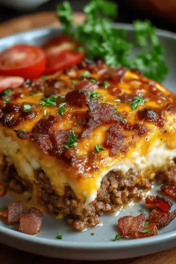 Low-Carb Bacon Cheeseburger Casserole
