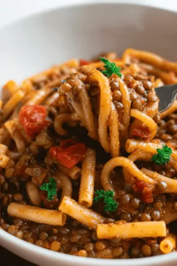 PASTA WITH LENTILS