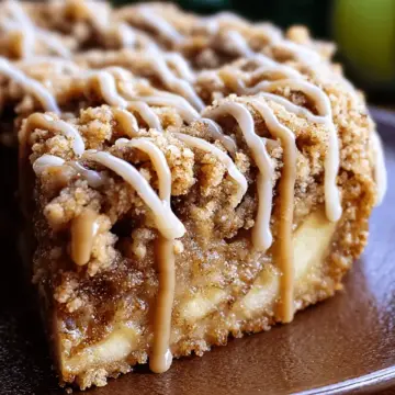 Apple Crumb Cake with Cinnamon Apple Drizzle