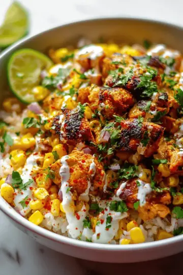 Street Corn Chicken Rice Bowls