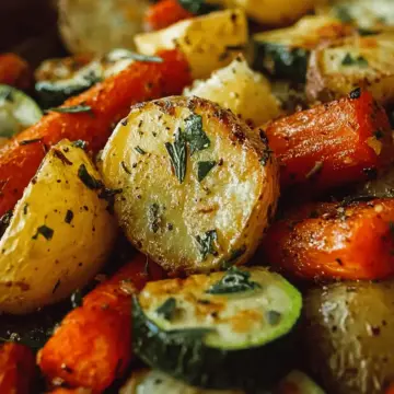 Garlic Herb Roasted Potatoes, Carrots, and Zucchini