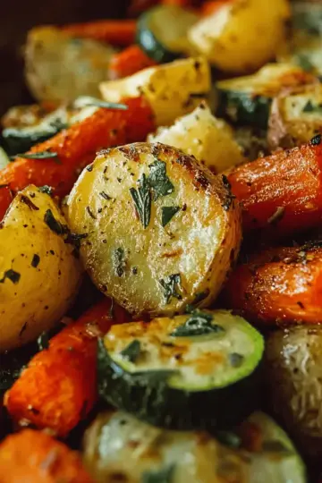 Garlic Herb Roasted Potatoes, Carrots, and Zucchini
