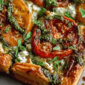 Pesto Caprese Puff Pastry Pizza
