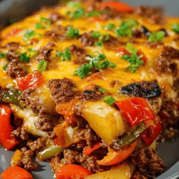 Oven Baked Southwestern Beef and Pepper Bake