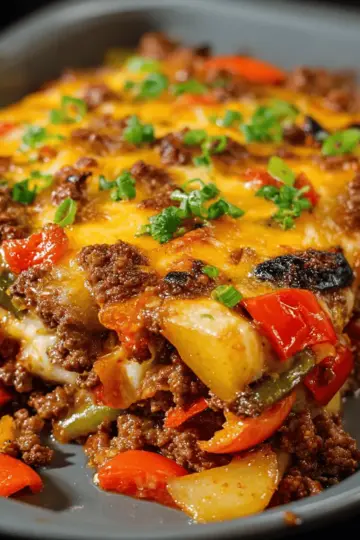 Oven Baked Southwestern Beef and Pepper Bake