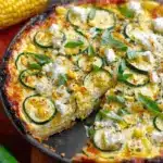 Corn and Zucchini Goat Cheese Quiche with Lemon and Basil