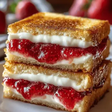 Fried Strawberry Cheesecake Sandwiches