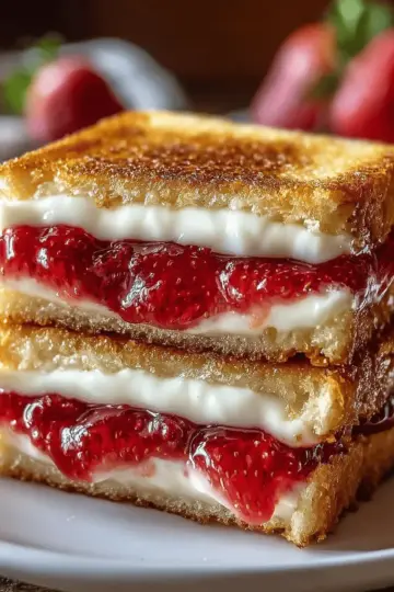 Fried Strawberry Cheesecake Sandwiches
