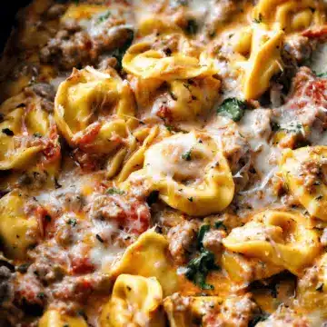Slow Cooker Sausage and Cheese Tortellini