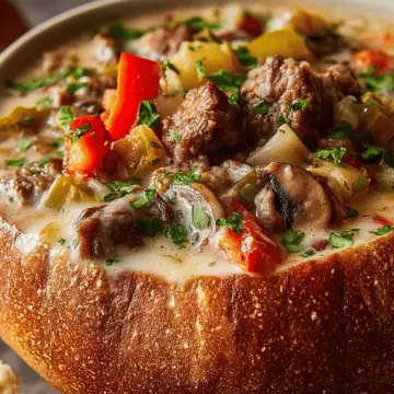 Philly Cheesesteak Soup