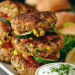 Chicken, Zucchini and Fresh Corn Burgers