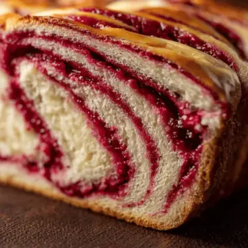 Raspberry Swirl Brioche Loaf
