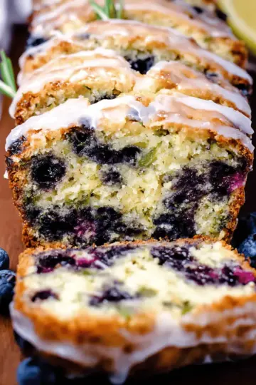 Blueberry Zucchini Bread with a Lemon Glaze