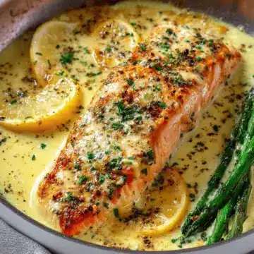 Baked Salmon with Lemon Butter Cream Sauce