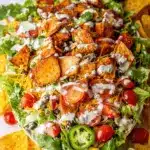 Loaded Chicken Taco Salad with Creamy Lime-Cilantro Dressing