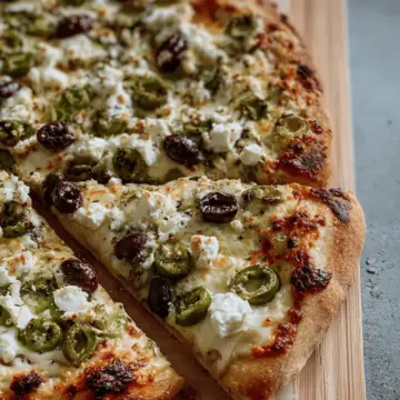 Green Olive and Feta Pizza