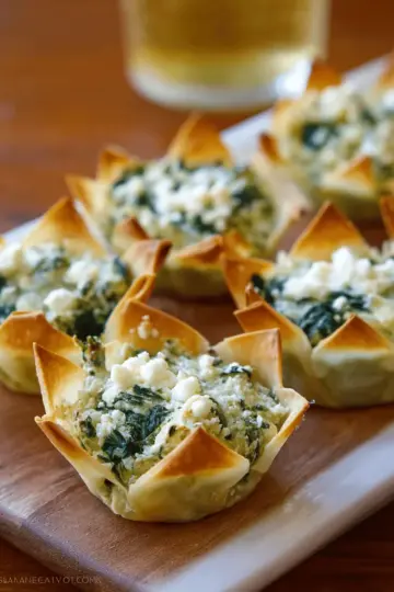 Spinach-Artichoke Dip Wonton Cups
