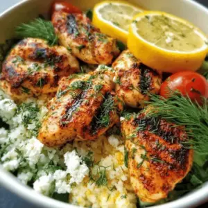 Mediterranean Lemon Dill Chicken Bowls