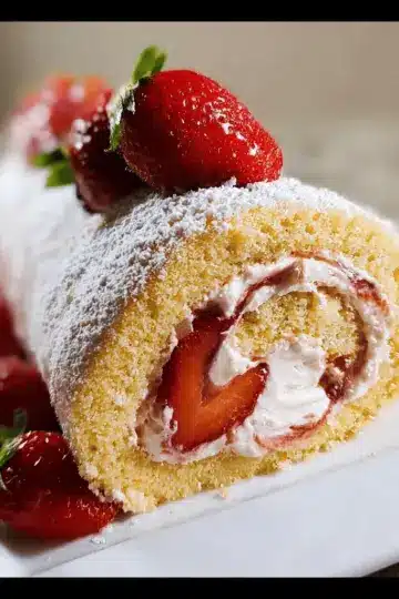Strawberries ‘n’ Cream Cake Roll