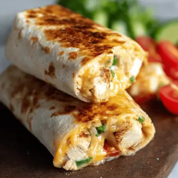 Cheesy Garlic Chicken Wraps