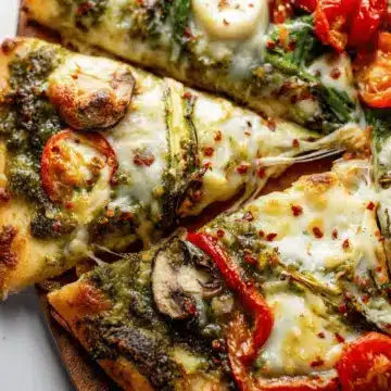 Loaded Pesto Veggie Pizza