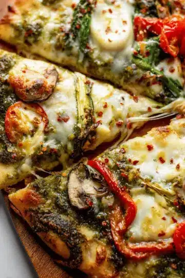 Loaded Pesto Veggie Pizza