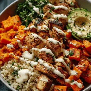 Healthy Chicken & Sweet Potato Rice Bowl