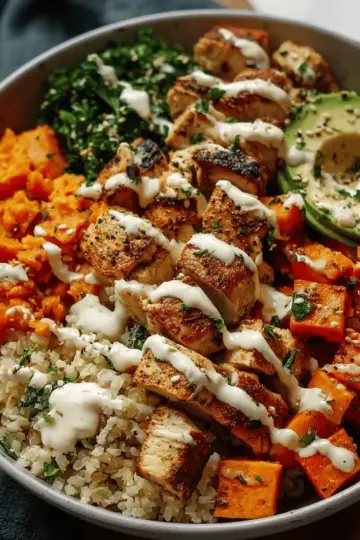 Healthy Chicken & Sweet Potato Rice Bowl