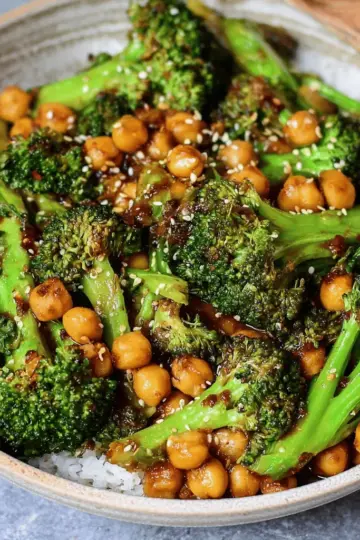 Garlic Broccoli Stir Fry With Chickpeas