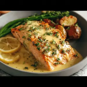 Baked Salmon with Amazing Lemon Sauce