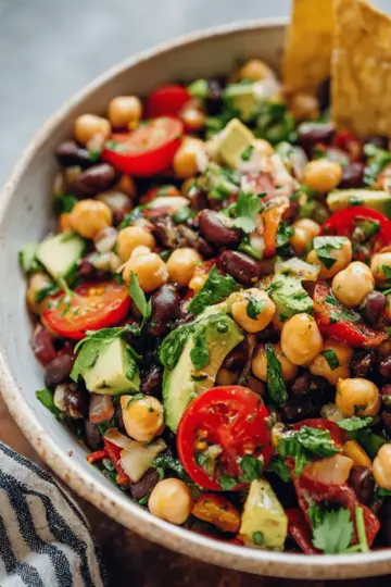 Southwest Chickpea Black Bean Salad
