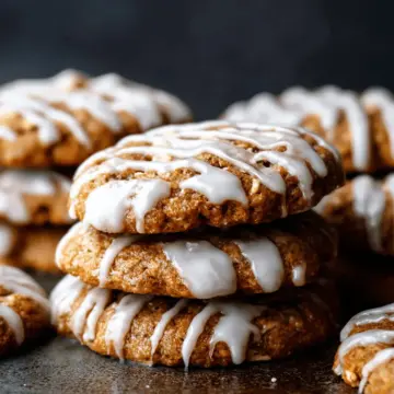 Iced Gingerbread Oatmeal Cookies