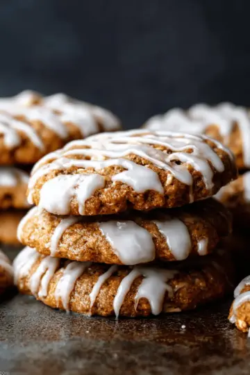 Iced Gingerbread Oatmeal Cookies