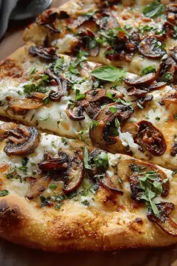 Mushroom Alfredo Pizza