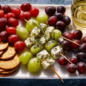 Dill Pickle Marinated California Grapes and Cheese