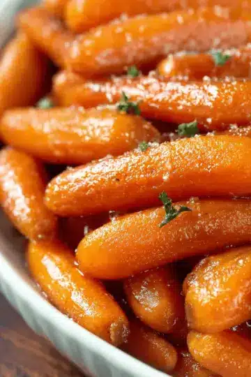 Slow Cooker Maple & Brown Sugar Glazed Carrots