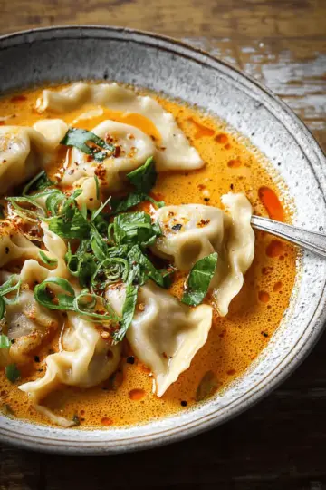 Thai Coconut Curry Dumpling Soup