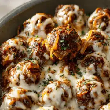 Cheesy French Onion Meatballs