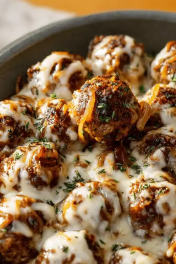 Cheesy French Onion Meatballs