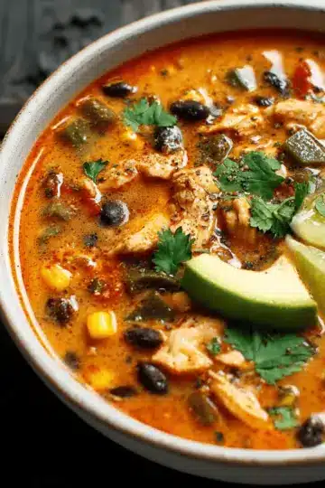 Easy Chicken, Poblano, and Black Bean Soup