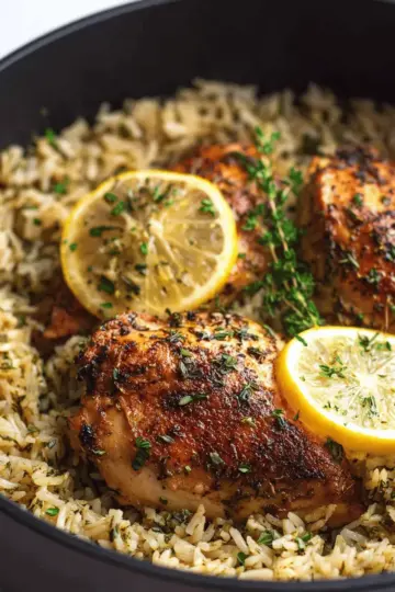 One Pot Lemon Herb Chicken and Rice