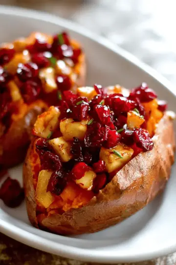 Cranberry Apple Twice-Baked Sweet Potatoes